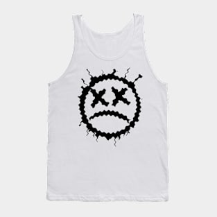 Graffiti sad emoticon | sprayed smiley emoji V3 Black Tank Top